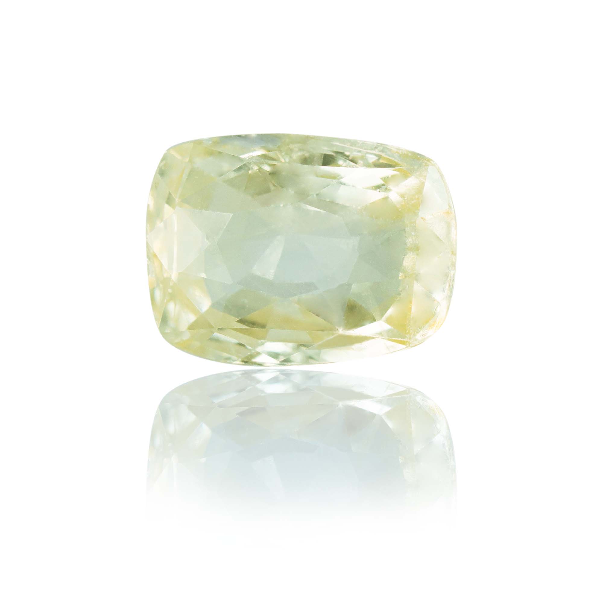 Natural Unheated Yellow Sapphire (Pukhraj) 2.04 Ct, Cushion, Ceylon – IGTL Certified – front view thumbnail